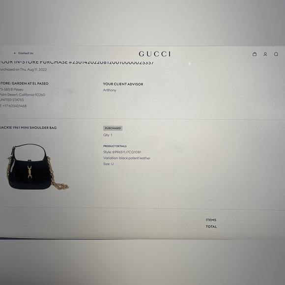 Gucci Jackie 1961 Mini Shoulder Bag Style 699651 1J7CG 1081 - Picture 15 of 15